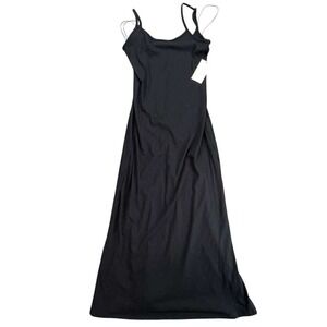 A New Day Black Ribbed Spaghetti Strap Maxi Dress Size S NWT